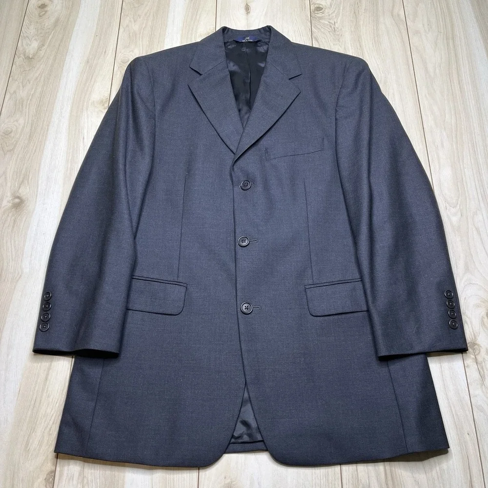 Brooks Brothers 346 Stretch Wool 2 Piece Suit Navy Blue Size 38R W:34x31 - Picture 2 of 16